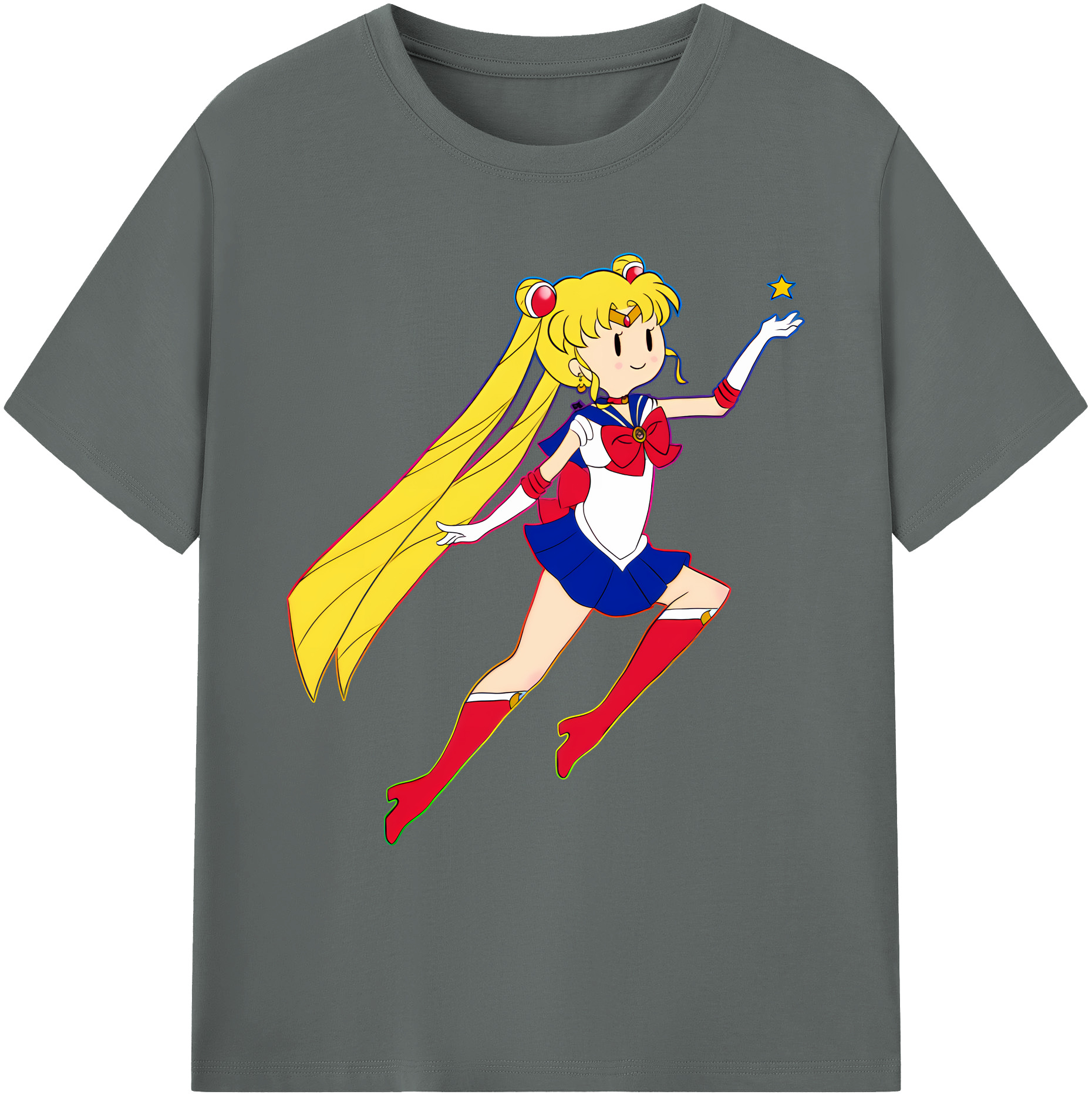 （画像用） 美少女戦士セーラームーン 月野 うさぎ つきの うさぎ Sailor Moon Tsukino Usagi 綿100％ メンズ半袖Tシャツ｜肌触りやわらか＆通気性
